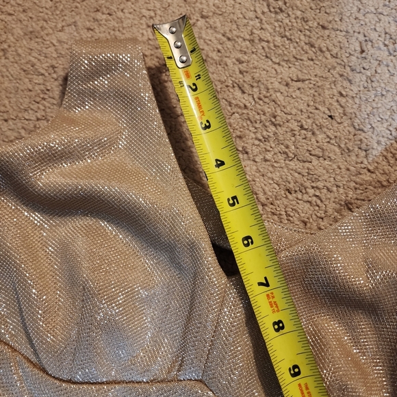 Teeze Me Macy'sGold Shimmer Fit &FlareDress Size 3/4 - Picture 13 of 16